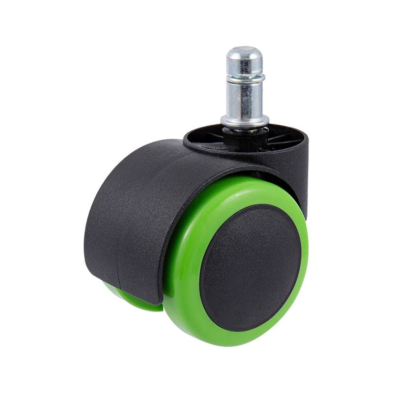 50/38 Accesorios universitarios de ruedas PU negras y verdes para sillas de oficina
