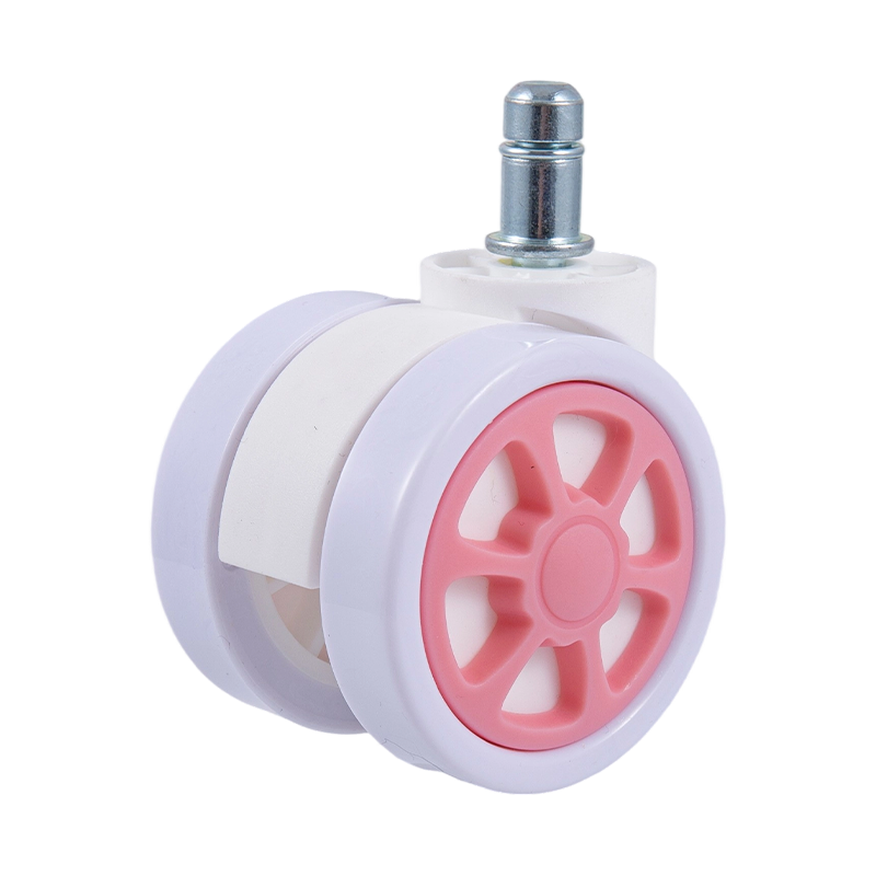 60/32 Accesorios universales de ruedas de carreras totalmente blancas (rosa 6 hoyos) para sillas de juego y sillas de malla