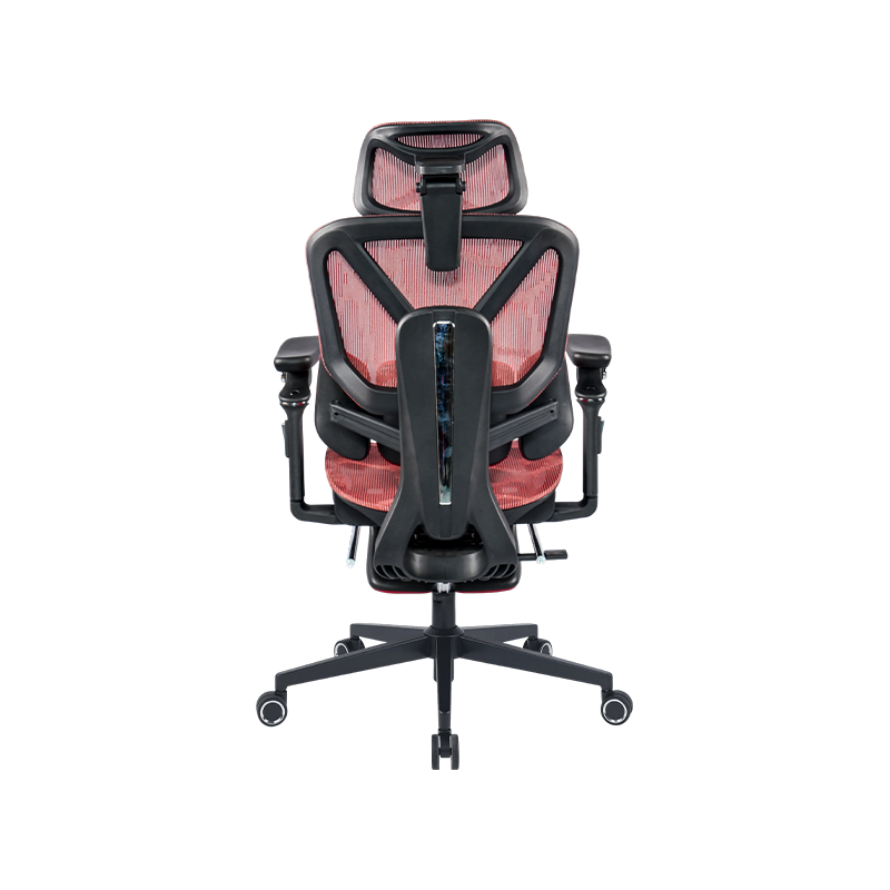 Silla de oficina ergonómica de tela de malla negra y roja<br>3003 con reposabrazos y reposapiés 5D Silla de oficina ergonómica de tela de malla negra y roja<br>3003 con reposabrazos y reposapiés 5D