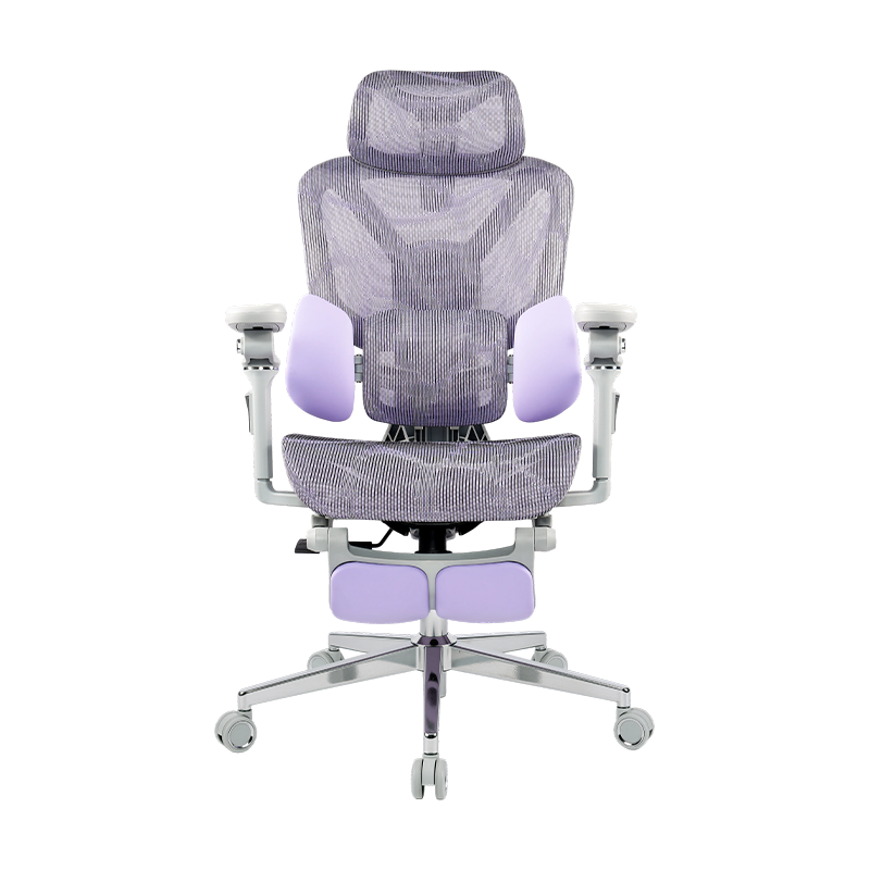Silla de oficina ergonómica de tela de malla morada<br>3003 con reposabrazos y reposapiés 5D Silla de oficina ergonómica de tela de malla morada<br>3003 con reposabrazos y reposapiés 5D