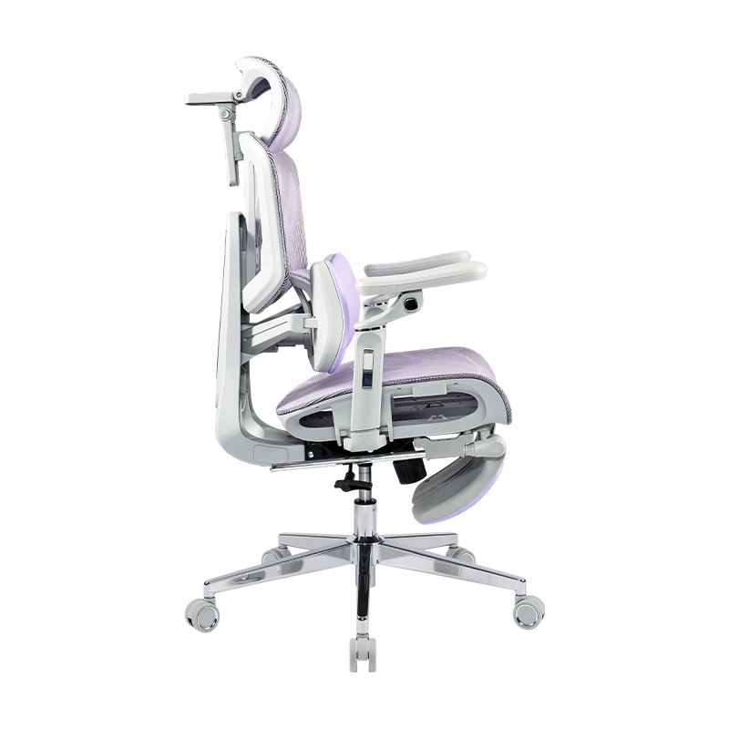Silla de oficina ergonómica de tela de malla morada<br>3003 con reposabrazos y reposapiés 5D Silla de oficina ergonómica de tela de malla morada<br>3003 con reposabrazos y reposapiés 5D