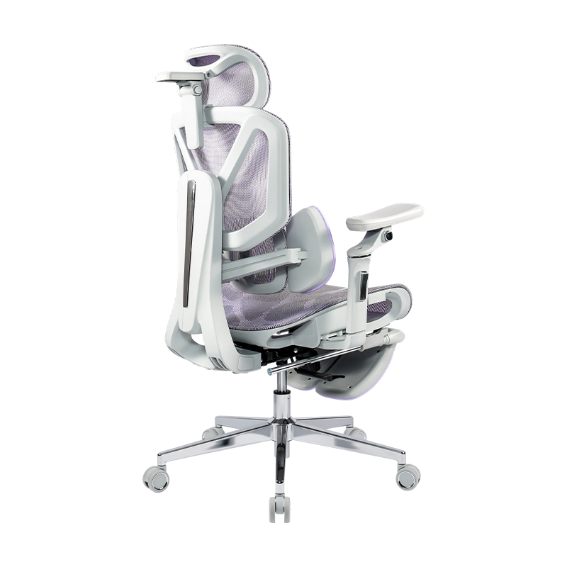 Silla de oficina ergonómica de tela de malla morada<br>3003 con reposabrazos y reposapiés 5D Silla de oficina ergonómica de tela de malla morada<br>3003 con reposabrazos y reposapiés 5D