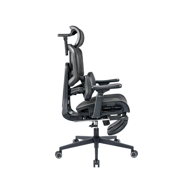 Silla de oficina ergonómica de tela de malla negra<br>3003 con reposabrazos y reposapiés 5D Silla de oficina ergonómica de tela de malla negra<br>3003 con reposabrazos y reposapiés 5D