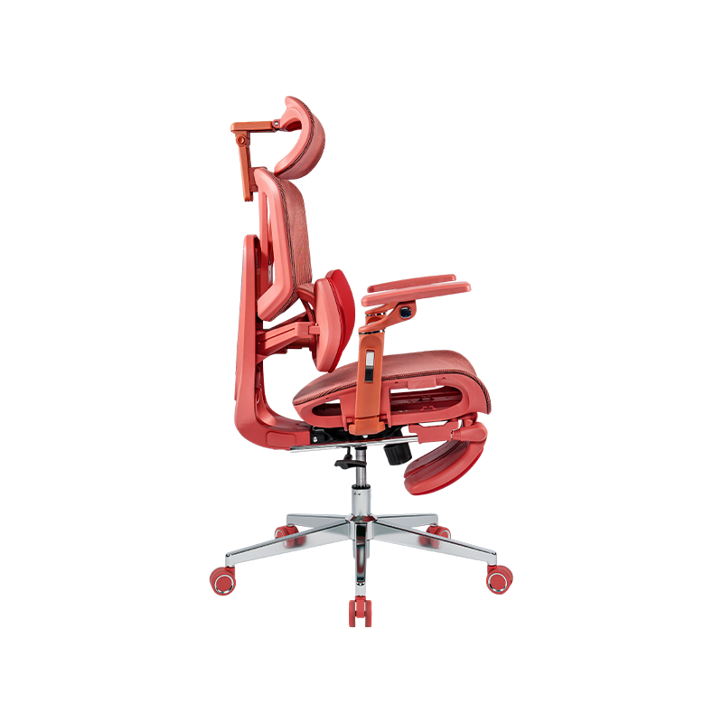 Silla de oficina ergonómica de tela de malla roja<br>3003 con reposabrazos y reposapiés 5D Silla de oficina ergonómica de tela de malla roja<br>3003 con reposabrazos y reposapiés 5D