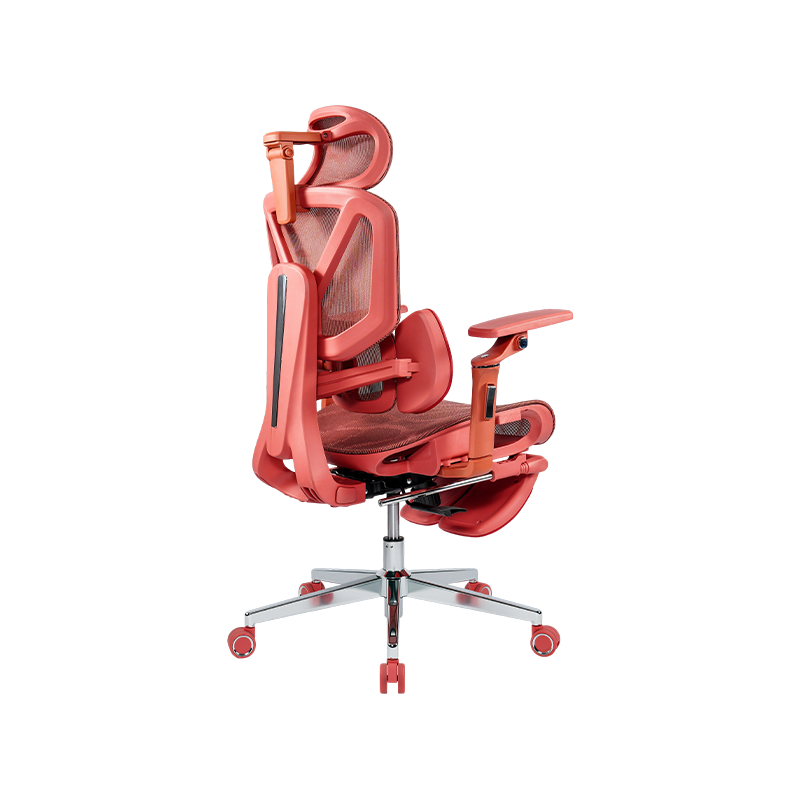 Silla de oficina ergonómica de tela de malla roja<br>3003 con reposabrazos y reposapiés 5D Silla de oficina ergonómica de tela de malla roja<br>3003 con reposabrazos y reposapiés 5D