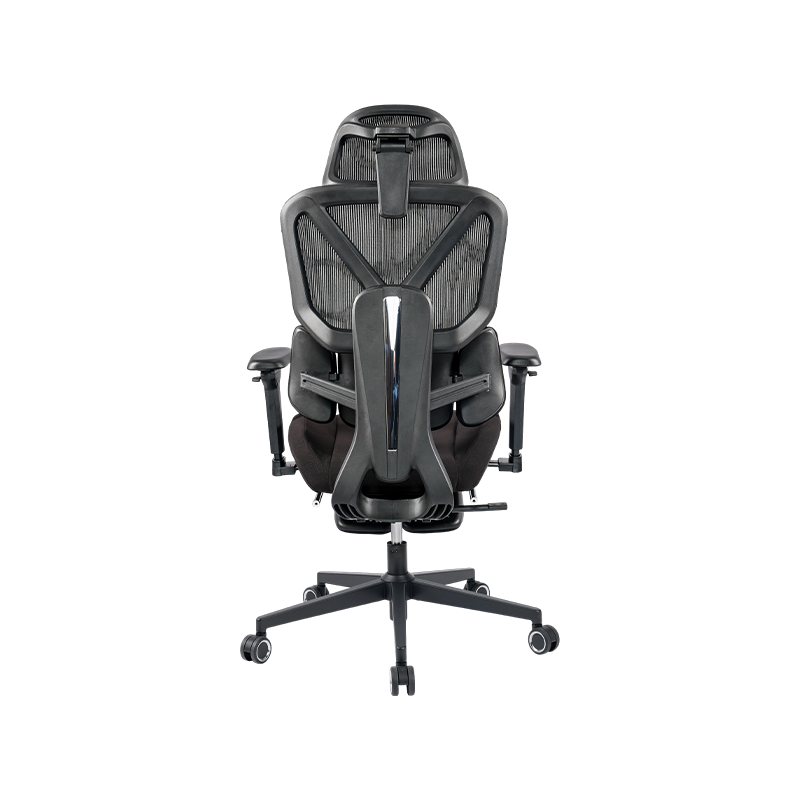 Silla de oficina ergonómica de tela de algodón negra<br>3003 con reposabrazos y reposapiés 5D Silla de oficina ergonómica de tela de algodón negra<br>3003 con reposabrazos y reposapiés 5D