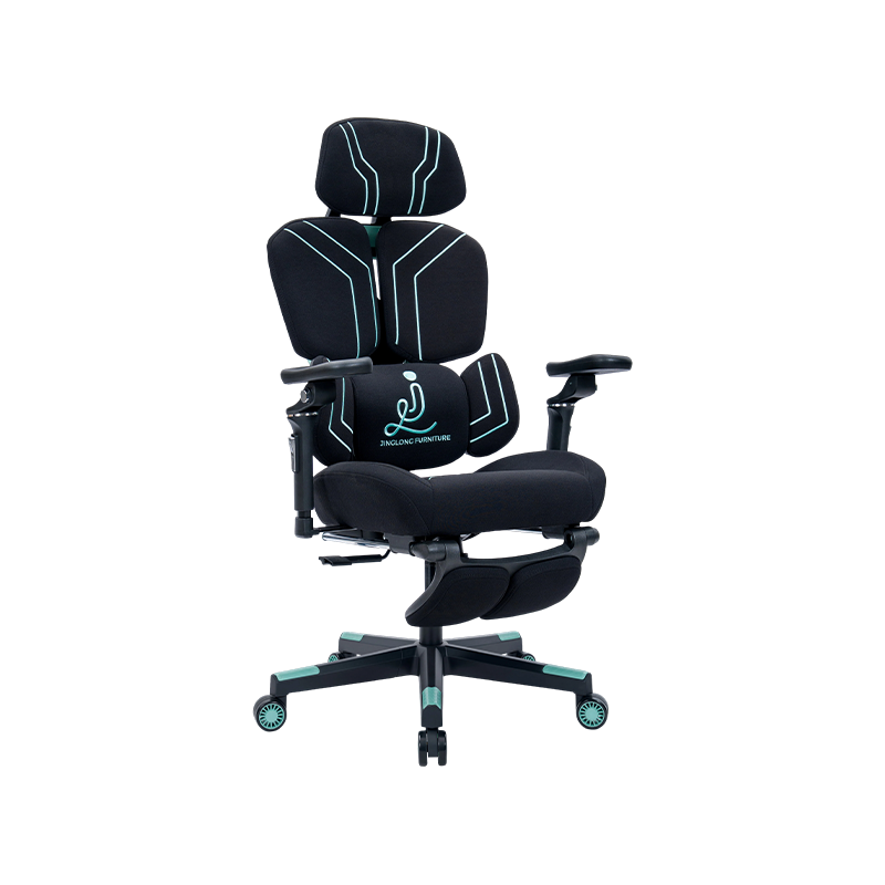 Silla gaming serie Line de tela de algodón negro-verde<br>3002-3 Silla gaming serie Line de tela de algodón negro-verde<br>3002-3