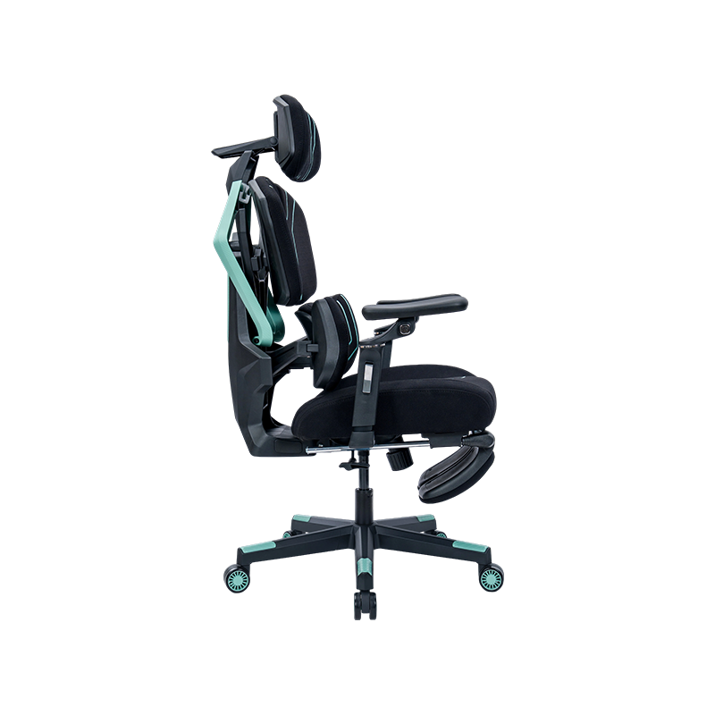 Silla gaming serie Line de tela de algodón negro-verde<br>3002-3 Silla gaming serie Line de tela de algodón negro-verde<br>3002-3