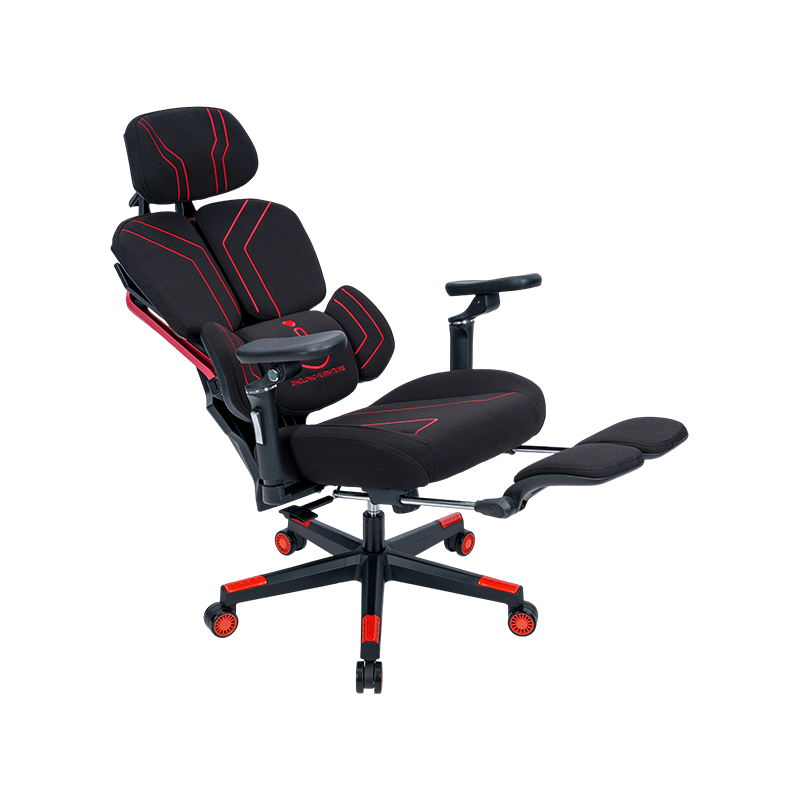 Silla gaming serie Line de tela de algodón 3002-3 negro-rojo Silla gaming serie Line de tela de algodón 3002-3 negro-rojo
