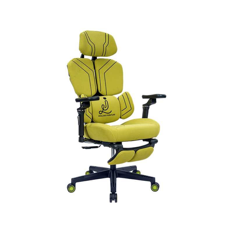 Silla para videojuegos serie a todo color de tela de algodón totalmente amarilla<br>3002-4