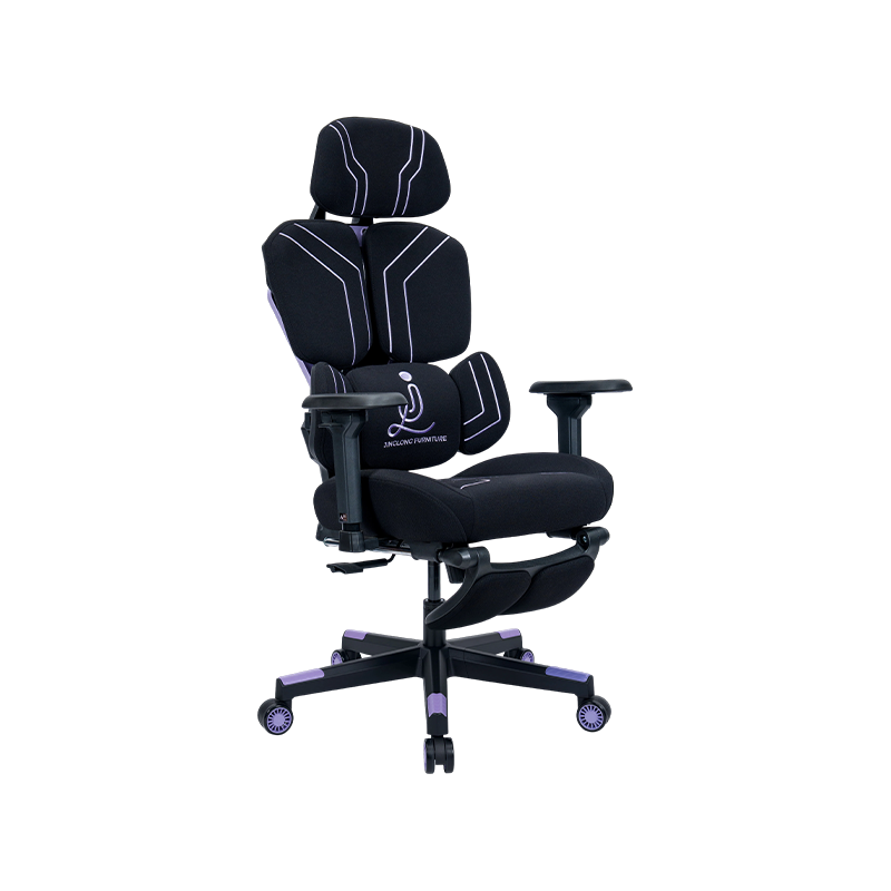 Silla gaming serie Line de tela de algodón 3002-3 negro-púrpura Silla gaming serie Line de tela de algodón 3002-3 negro-púrpura