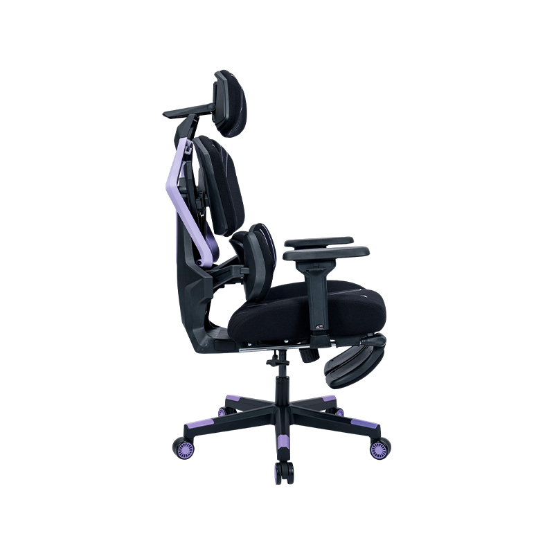 Silla gaming serie Line de tela de algodón 3002-3 negro-púrpura Silla gaming serie Line de tela de algodón 3002-3 negro-púrpura